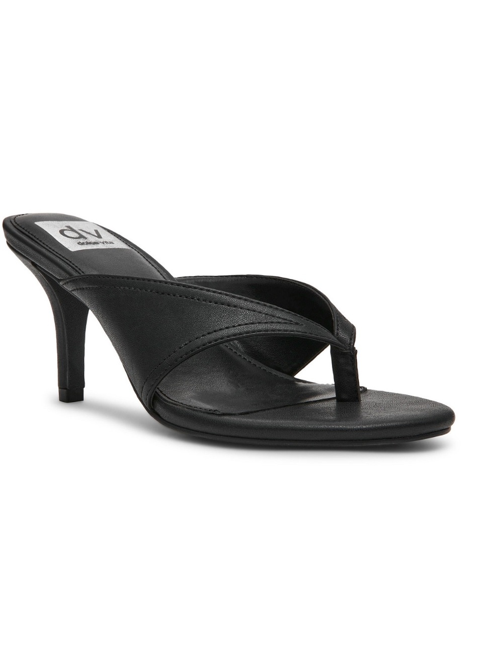DV by Dolce Vita Black Sling Toe Mid-Heel Sandal
